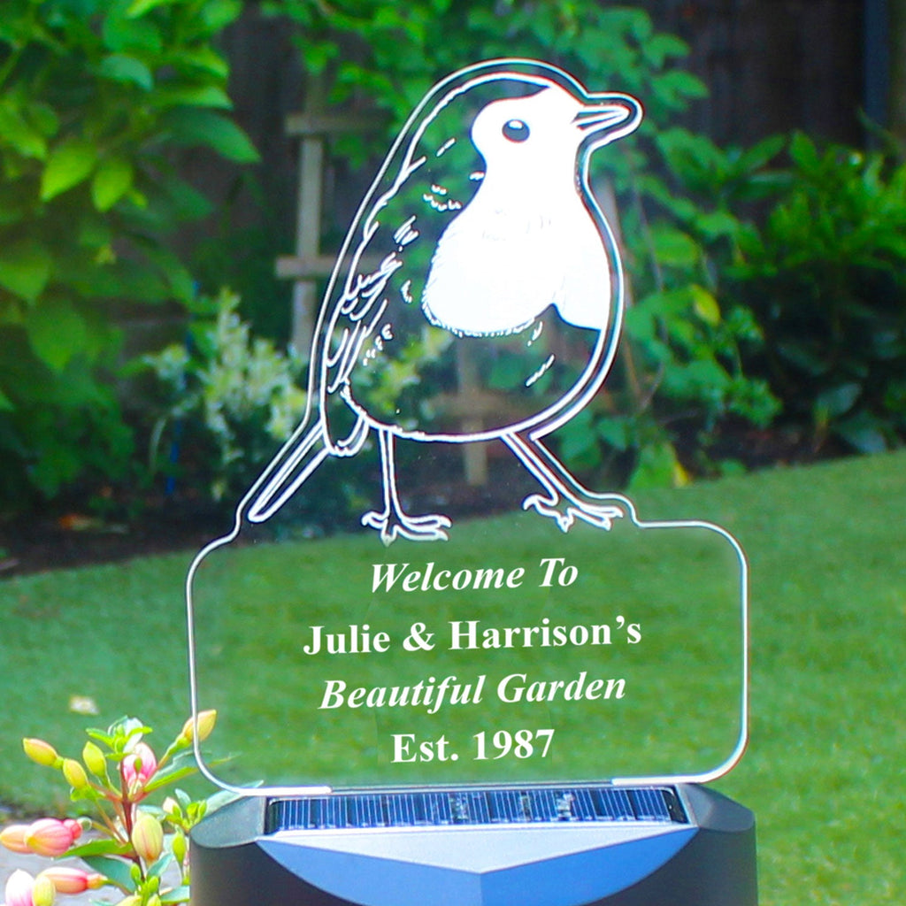 Personalised Robin Solar Light