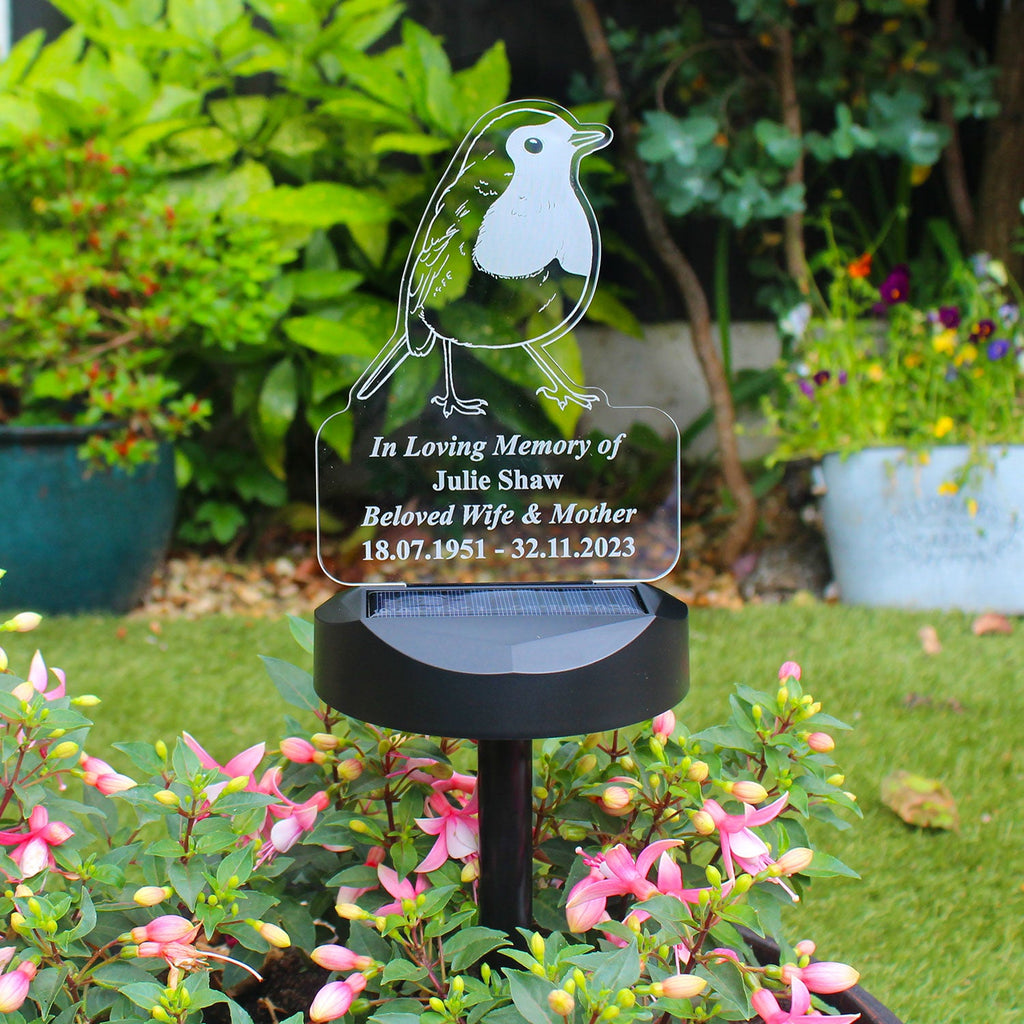 Personalised Robin Solar Light