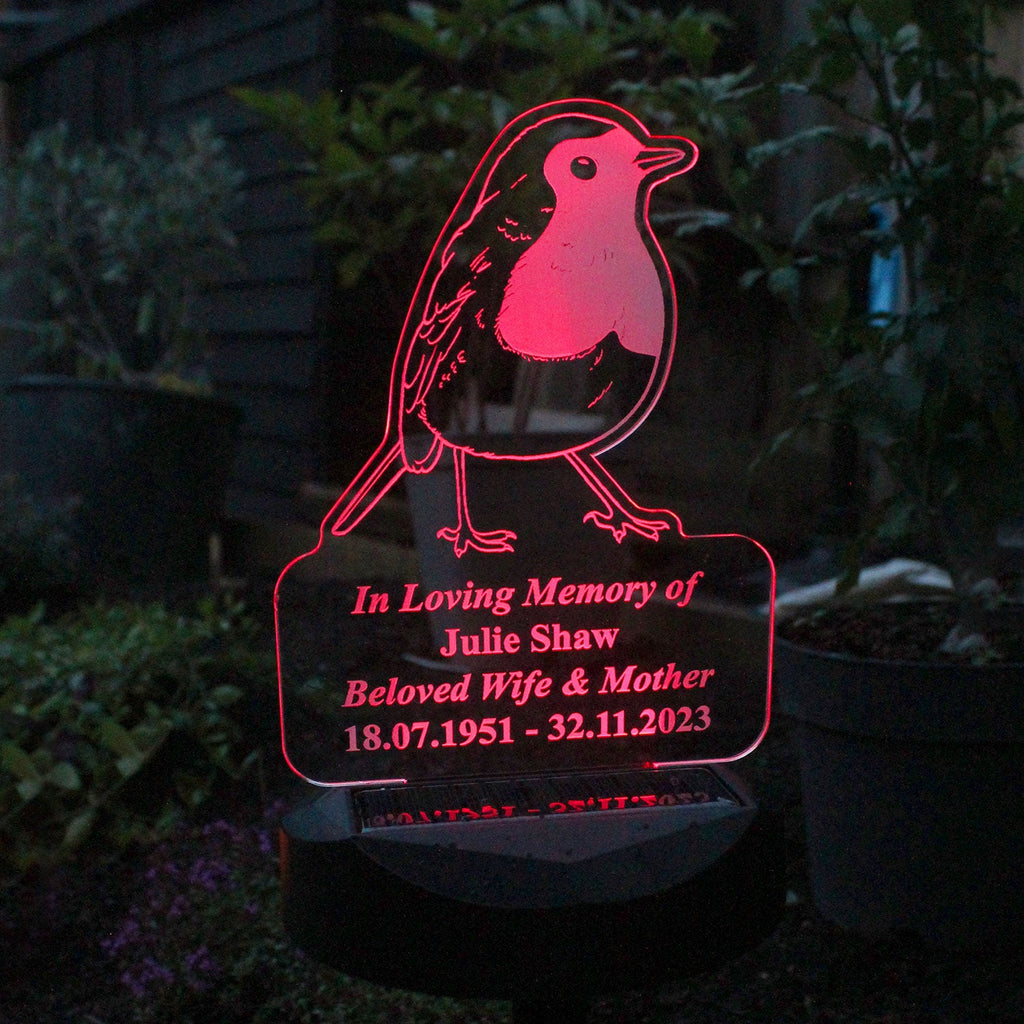 Personalised Robin Solar Light