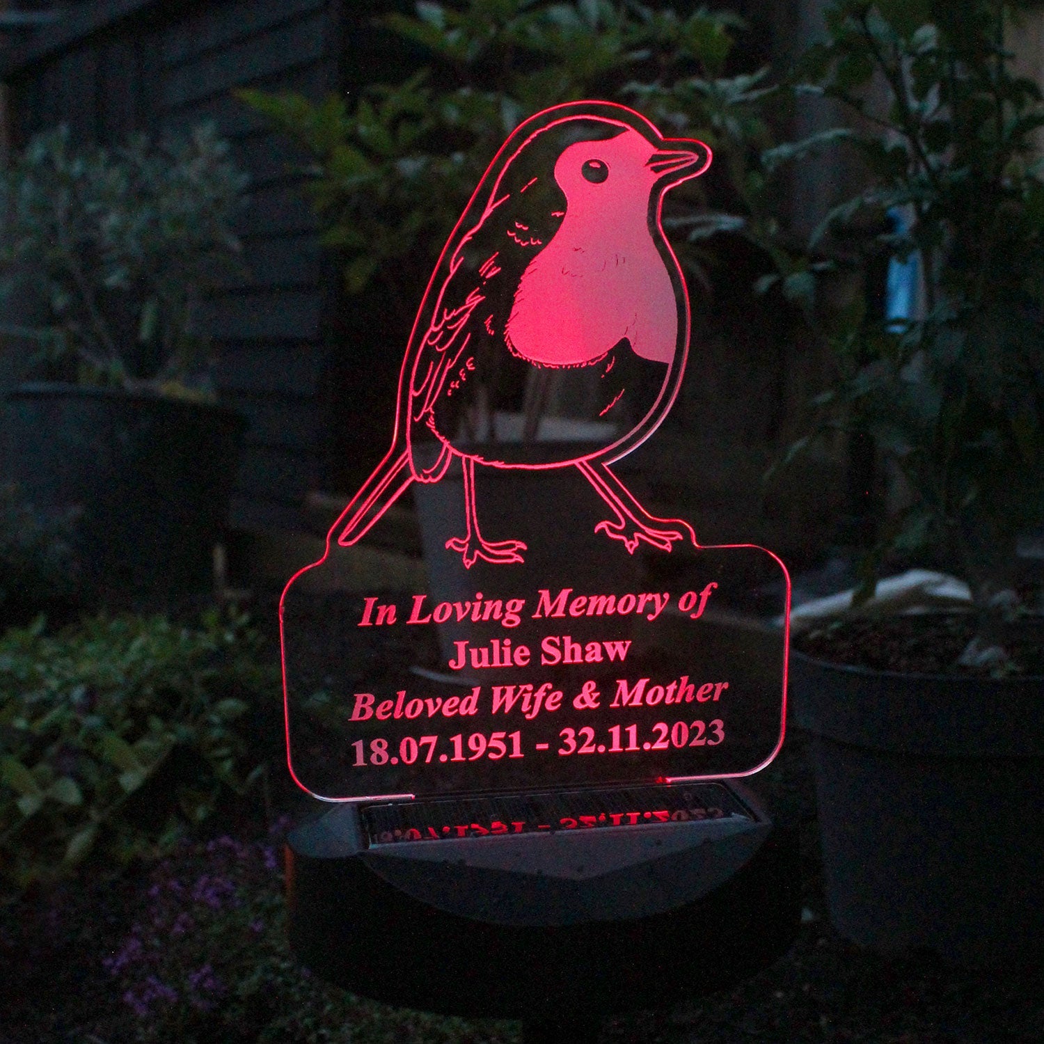 Personalised Robin Solar Light