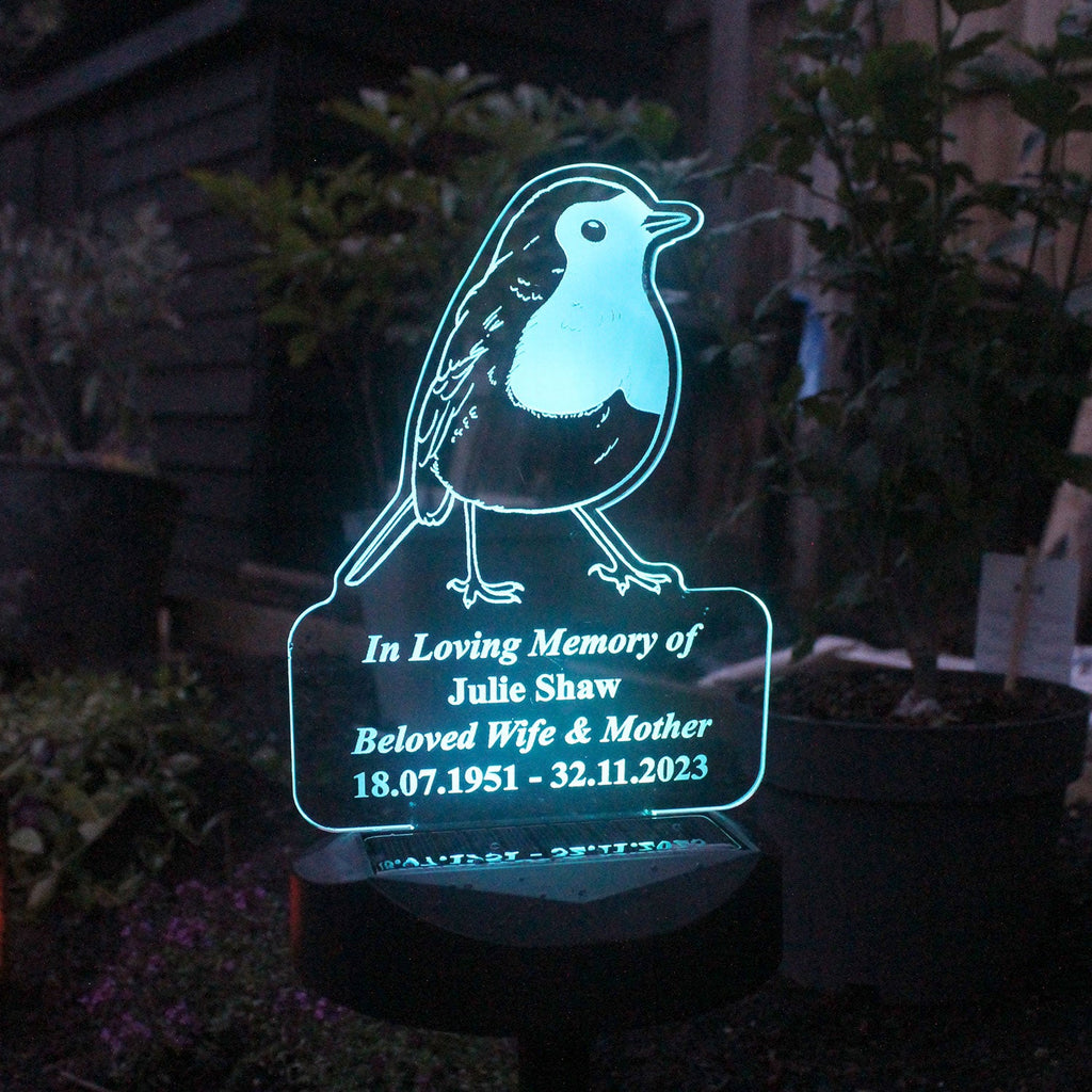 Personalised Robin Solar Light