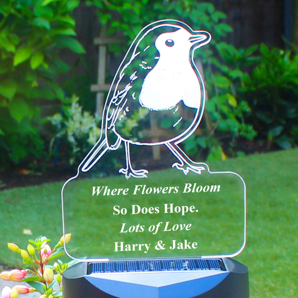 Personalised Robin Solar Light
