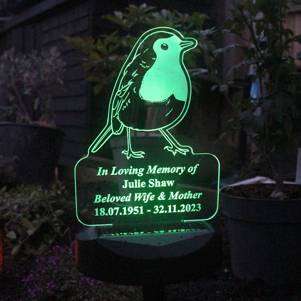 Personalised Robin Solar Light