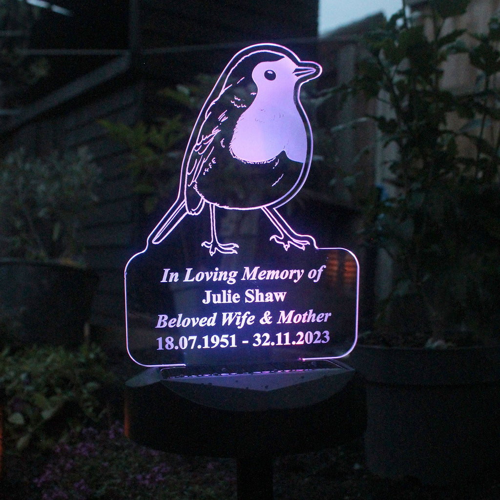 Personalised Robin Solar Light