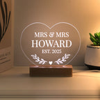 Personalised Heart Shape LED Light