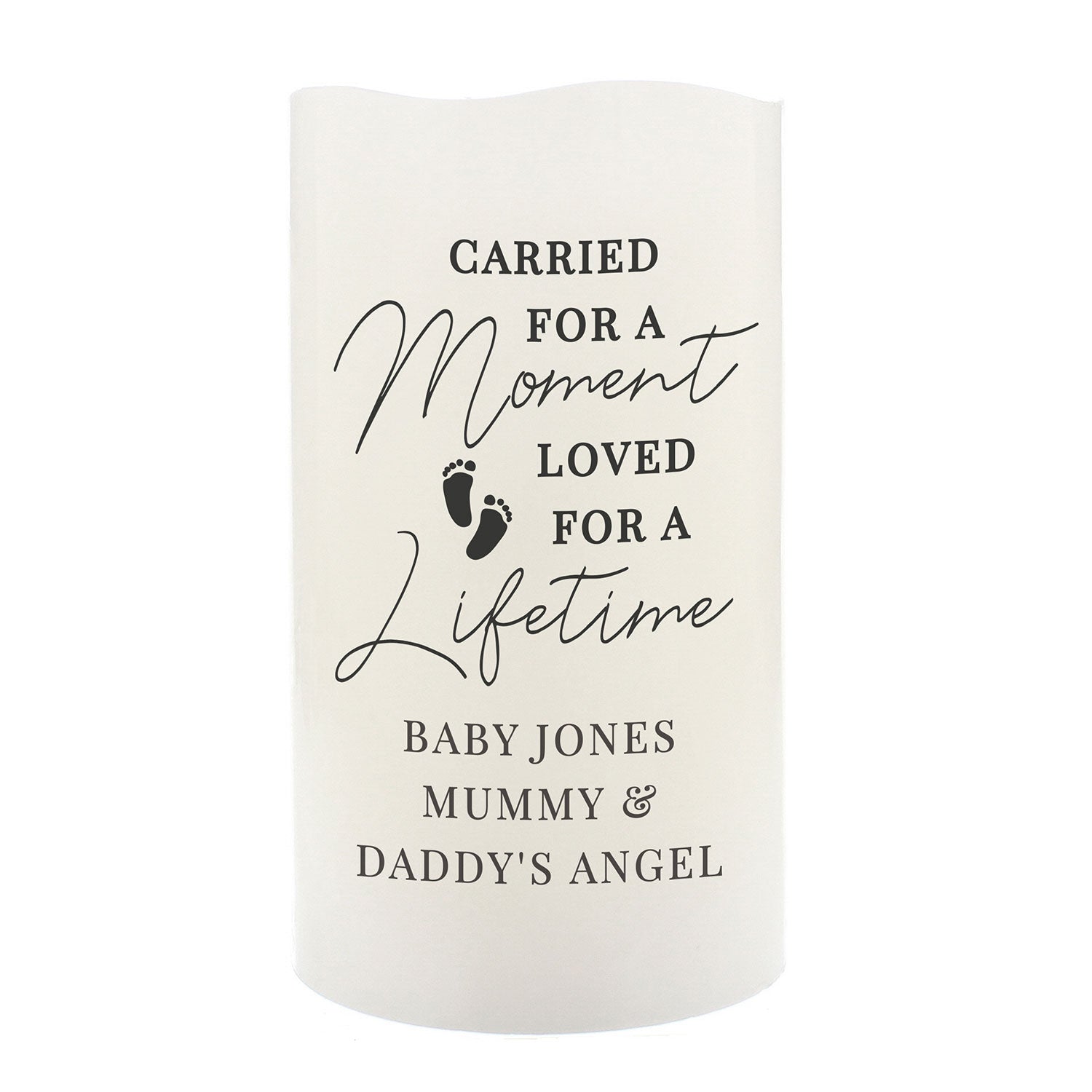 Personalised Footprint Flameless LED Candle