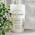 Personalised Memorial Flamelss Candle