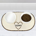 Personalised Love Heart Microfibre Pet Placemat
