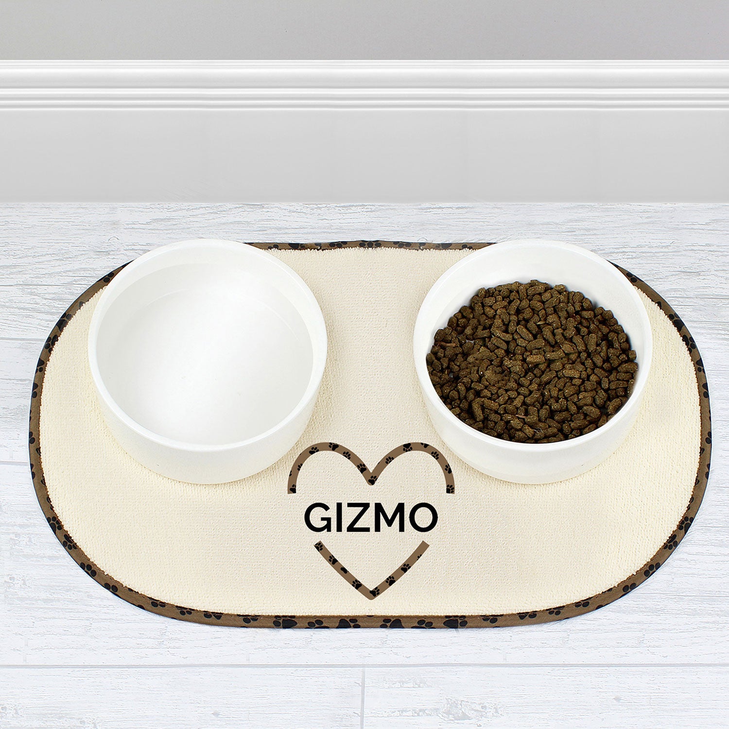 Personalised Love Heart Microfibre Pet Placemat