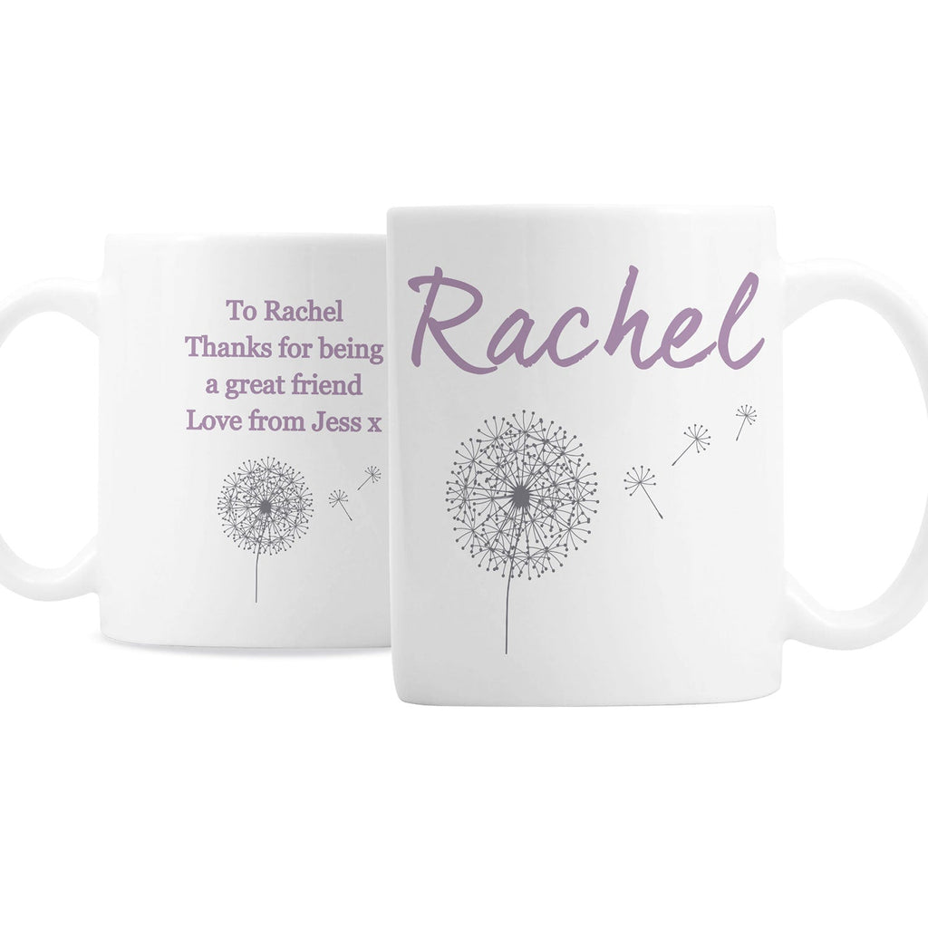 Personalised Lilac Dandelion Mug