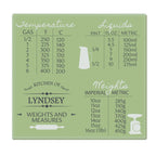 Personalised Weights & Measures Glass Chopping Board
