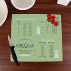 Personalised Weights & Measures Glass Chopping Board