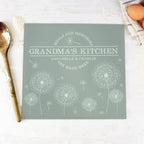 Personalised Dandelion Glass Chopping Board
