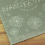 Personalised Dandelion Glass Chopping Board