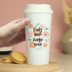 Personalised Floral Travel Mug