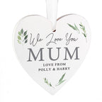 Personalised Botanical Wooden Heart Sign
