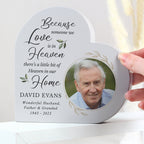Personalised Botanical Memorial Photo Heart Ornament