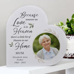 Personalised Botanical Memorial Photo Heart Ornament