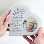 Personalised Botanical Memorial Photo Heart Ornament