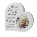 Personalised Botanical Memorial Photo Heart Ornament
