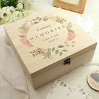 Personalised Floral Wooden Keepsake box