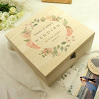 Personalised Floral Wooden Keepsake box