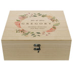 Personalised Floral Wooden Keepsake box