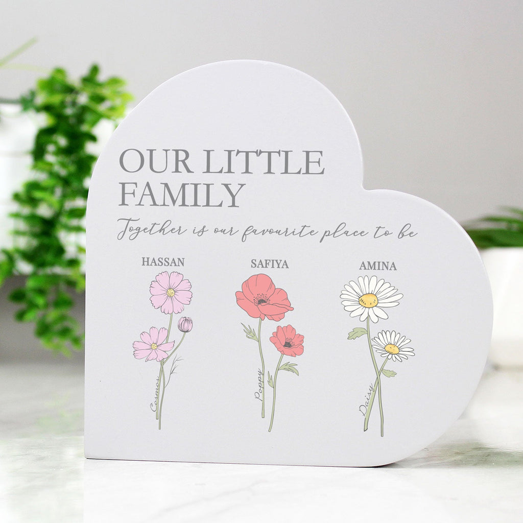 Personalised Birth Flower Heart Ornament
