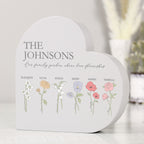 Personalised Birth Flower Heart Ornament
