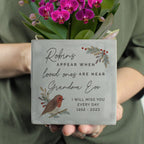 Personalised Robin Concrete Plant Pot