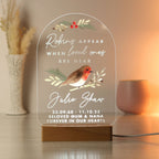 Personalised Robin Memorial LED Light