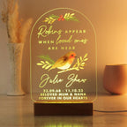 Personalised Robin Memorial LED Light