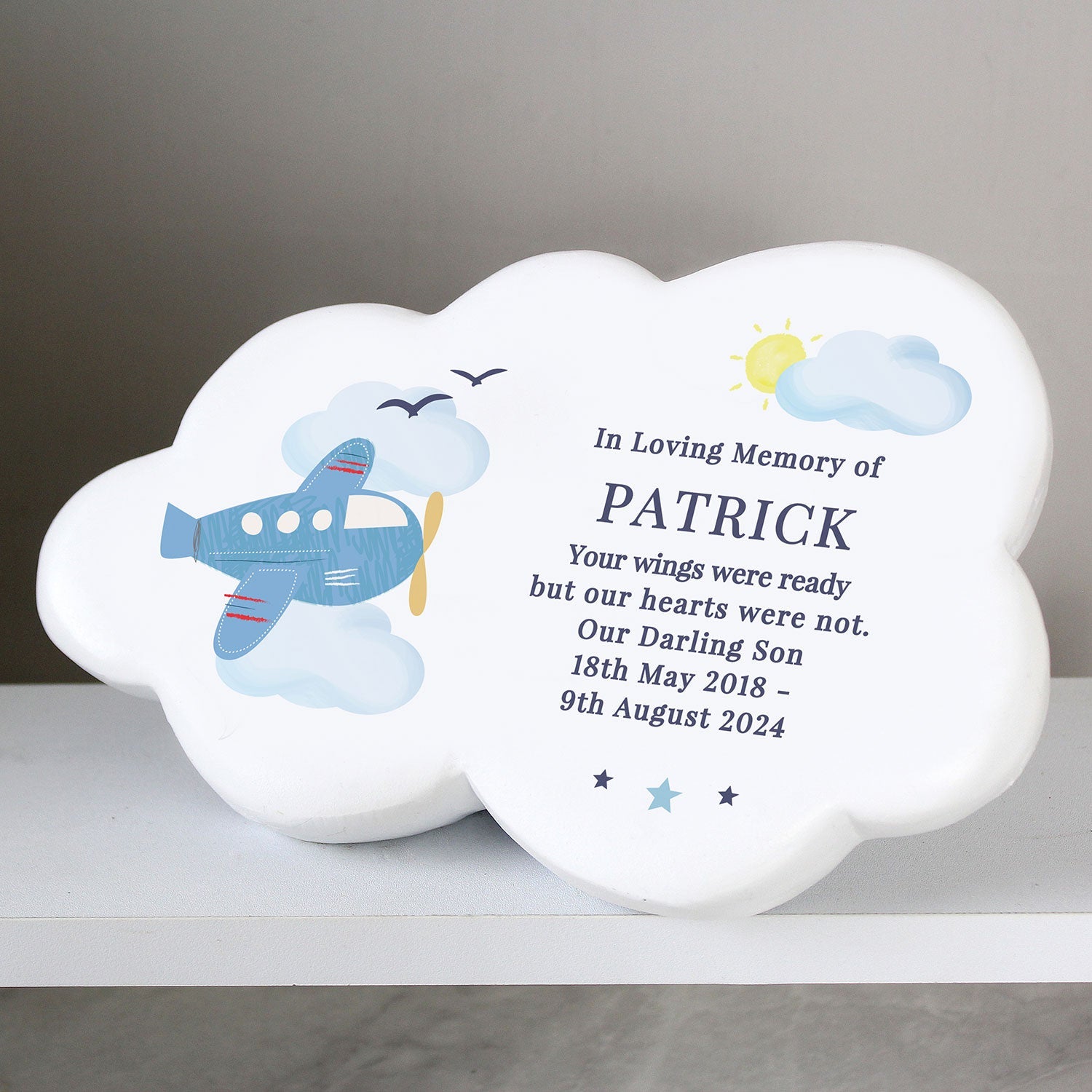 Personalised Plane Memorial Cloud