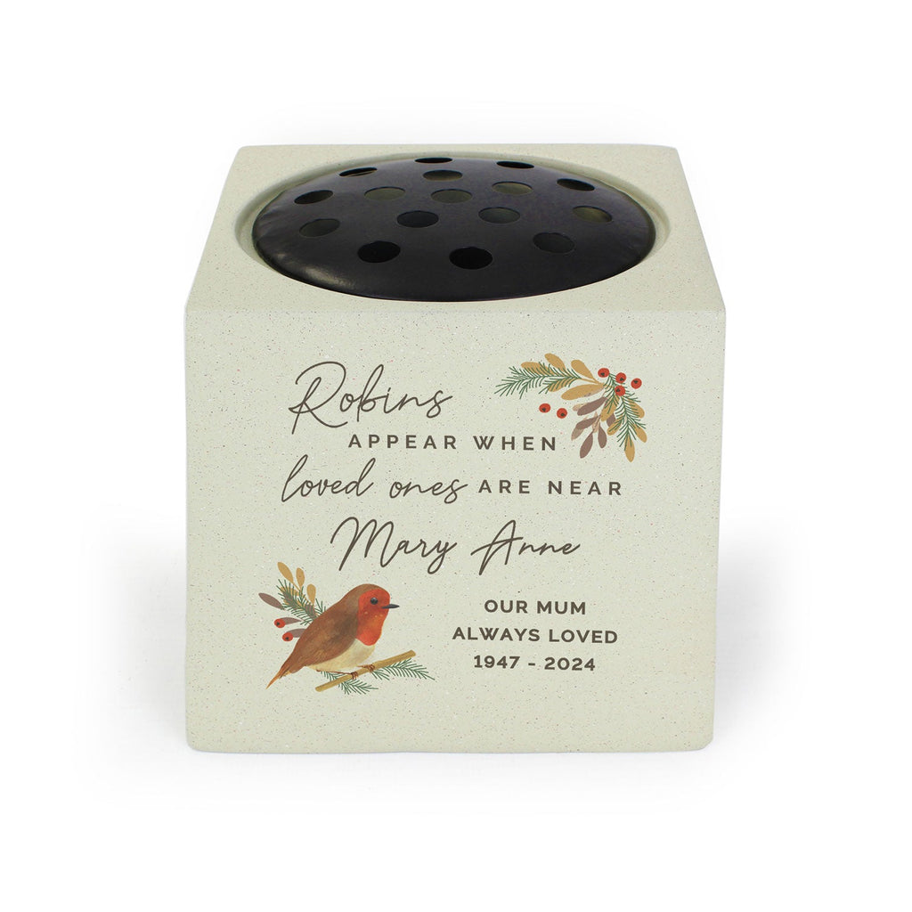 Personalised Robin Memorial Vase