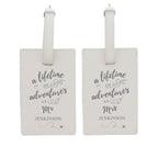 Personalised 'Lifetime of Adventures' Couples Luggage Tags