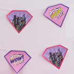 Pink Paper Bunting - Pop Art Superhero Party