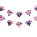 Pink Paper Bunting - Pop Art Superhero Party