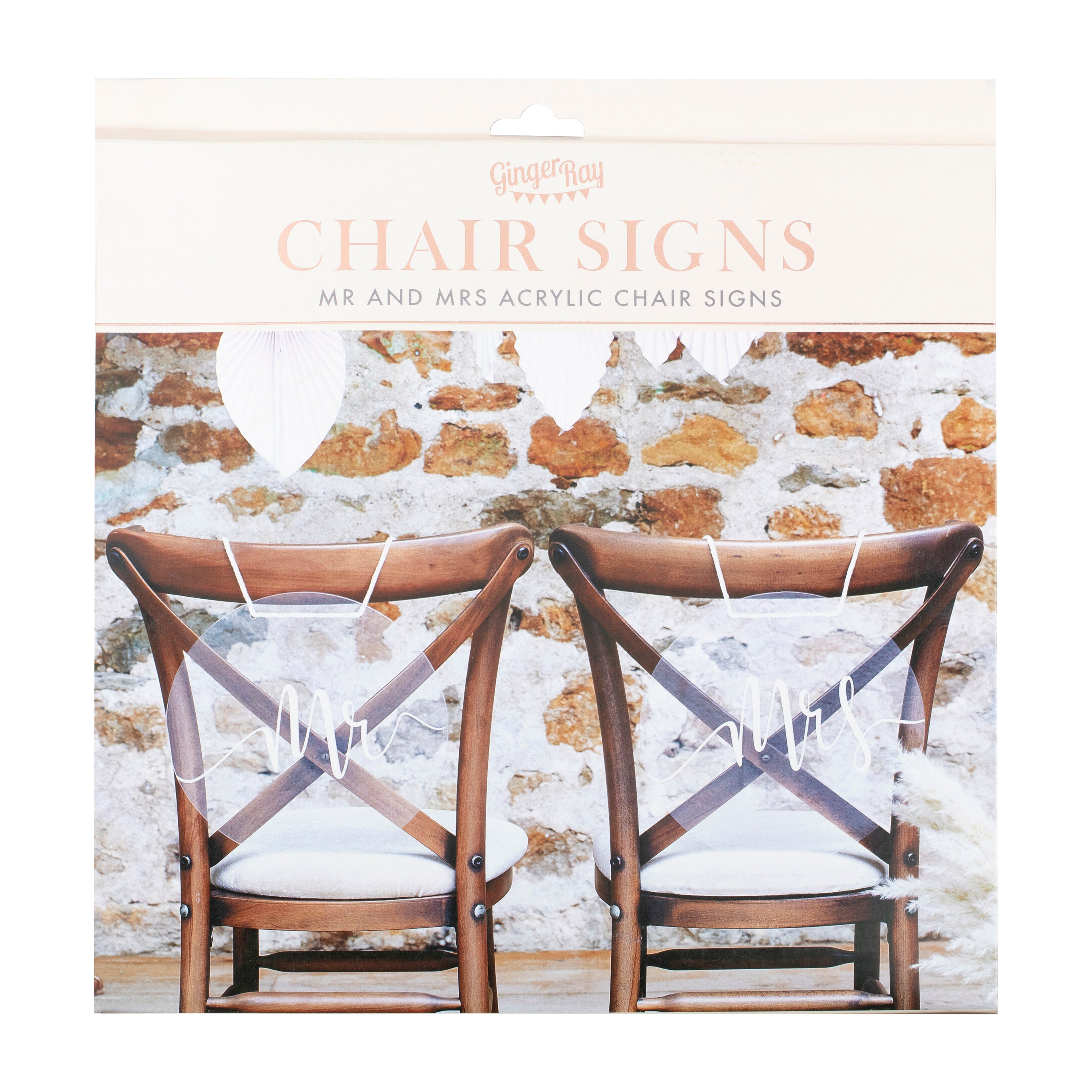 Acrylic Mr and Mrs Chair Signs
