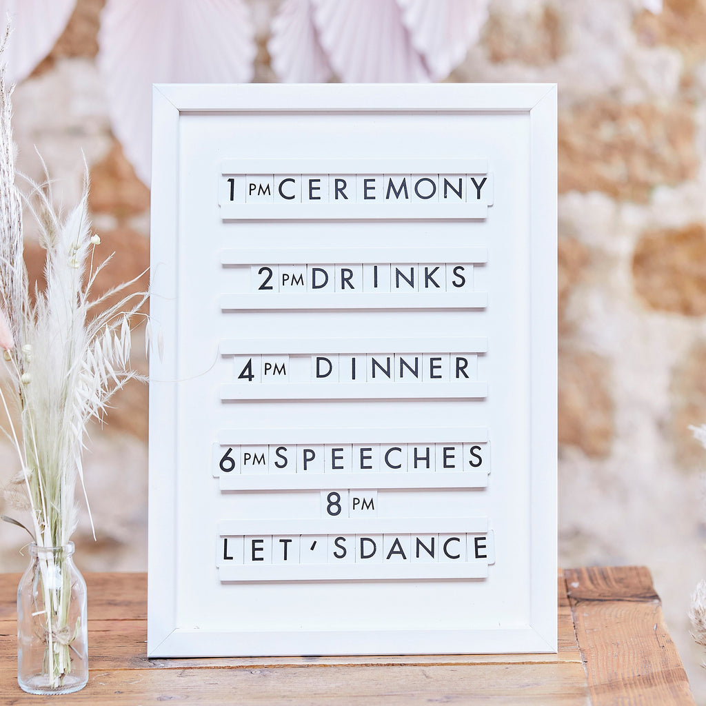 White Wooden Letter Board- 5 Inner Pack