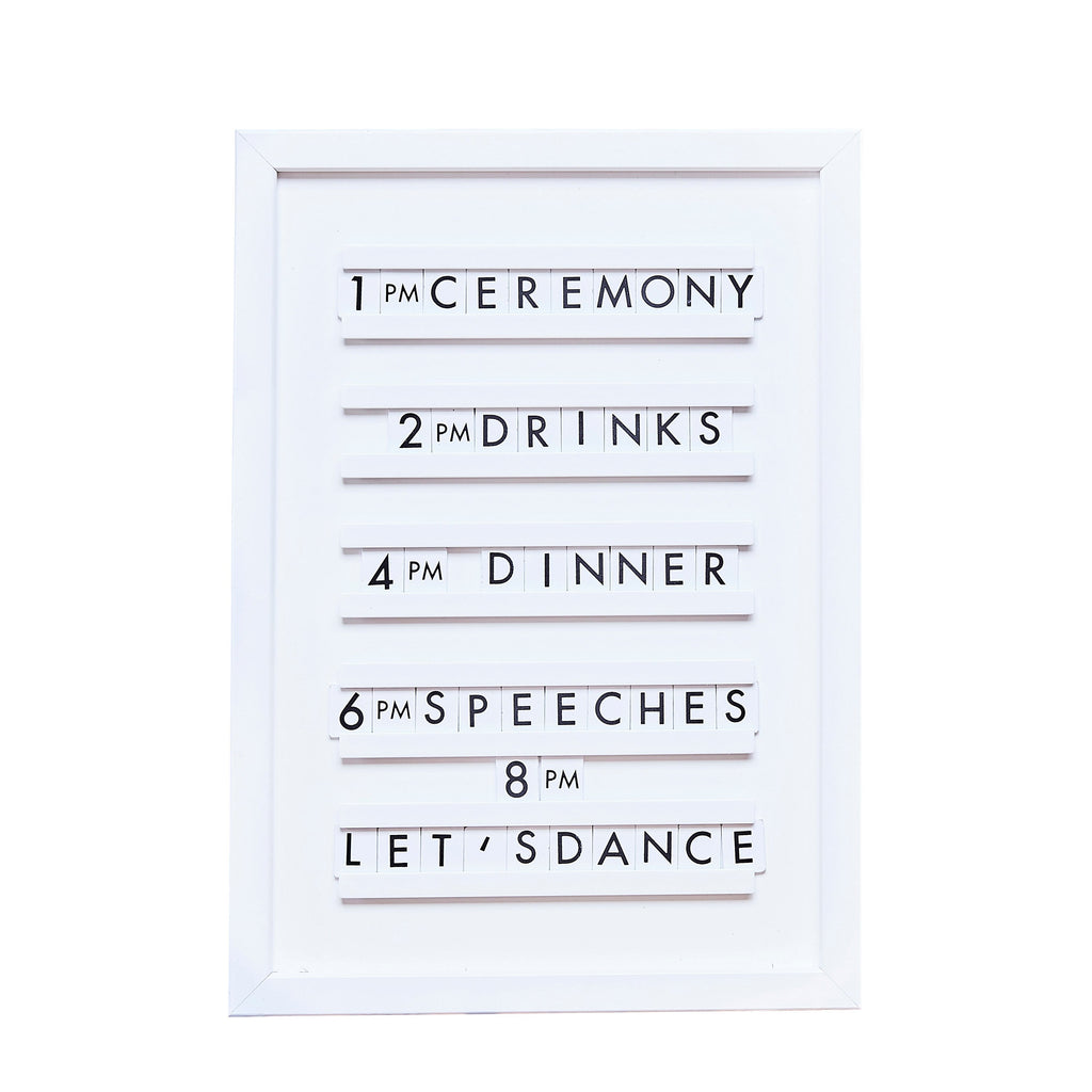 White Wooden Letter Board- 5 Inner Pack