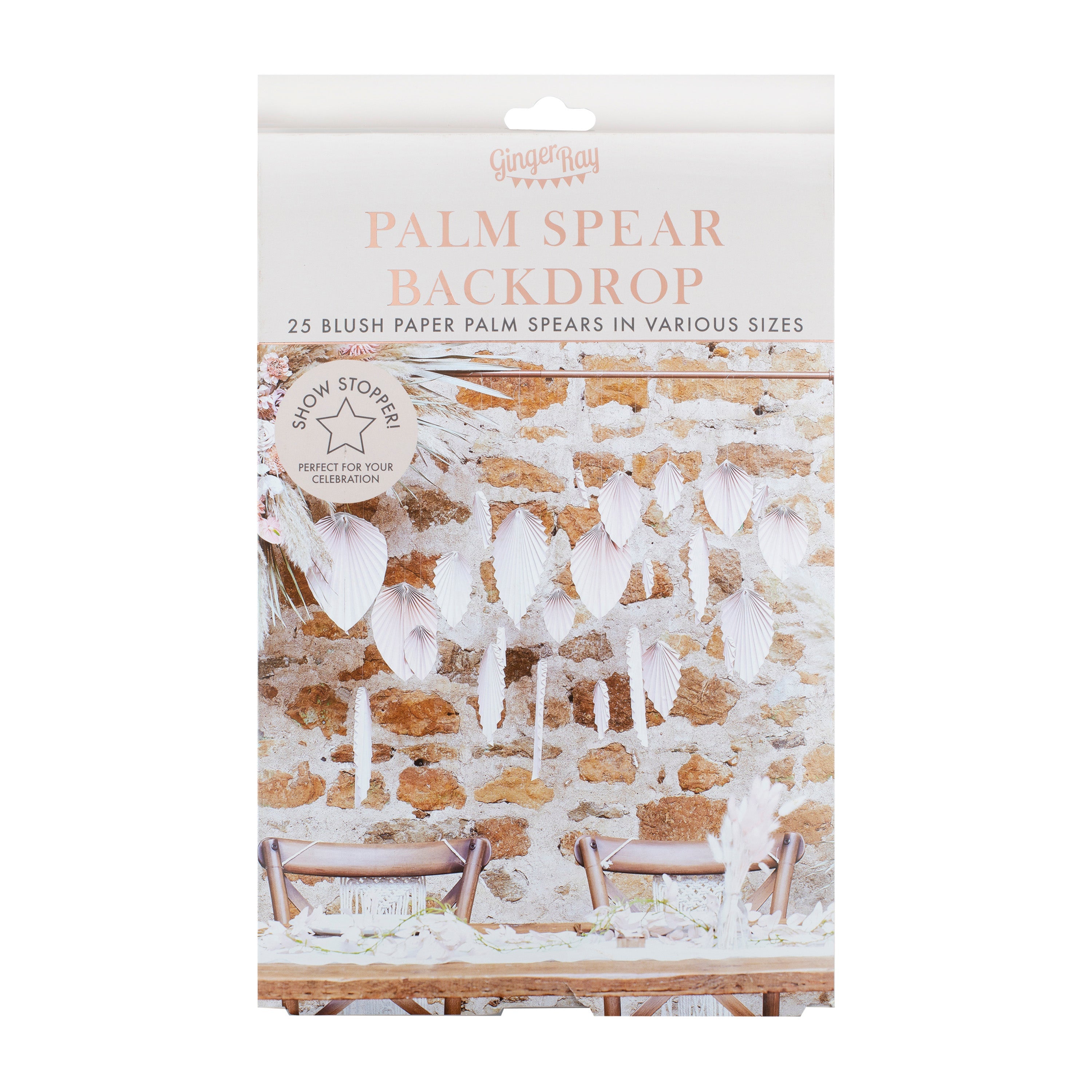 Pink Palm Spear Wedding Backdrop