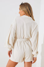 Linen Blend Belted Playsuit