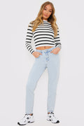 Bleach Wash Mom Jean