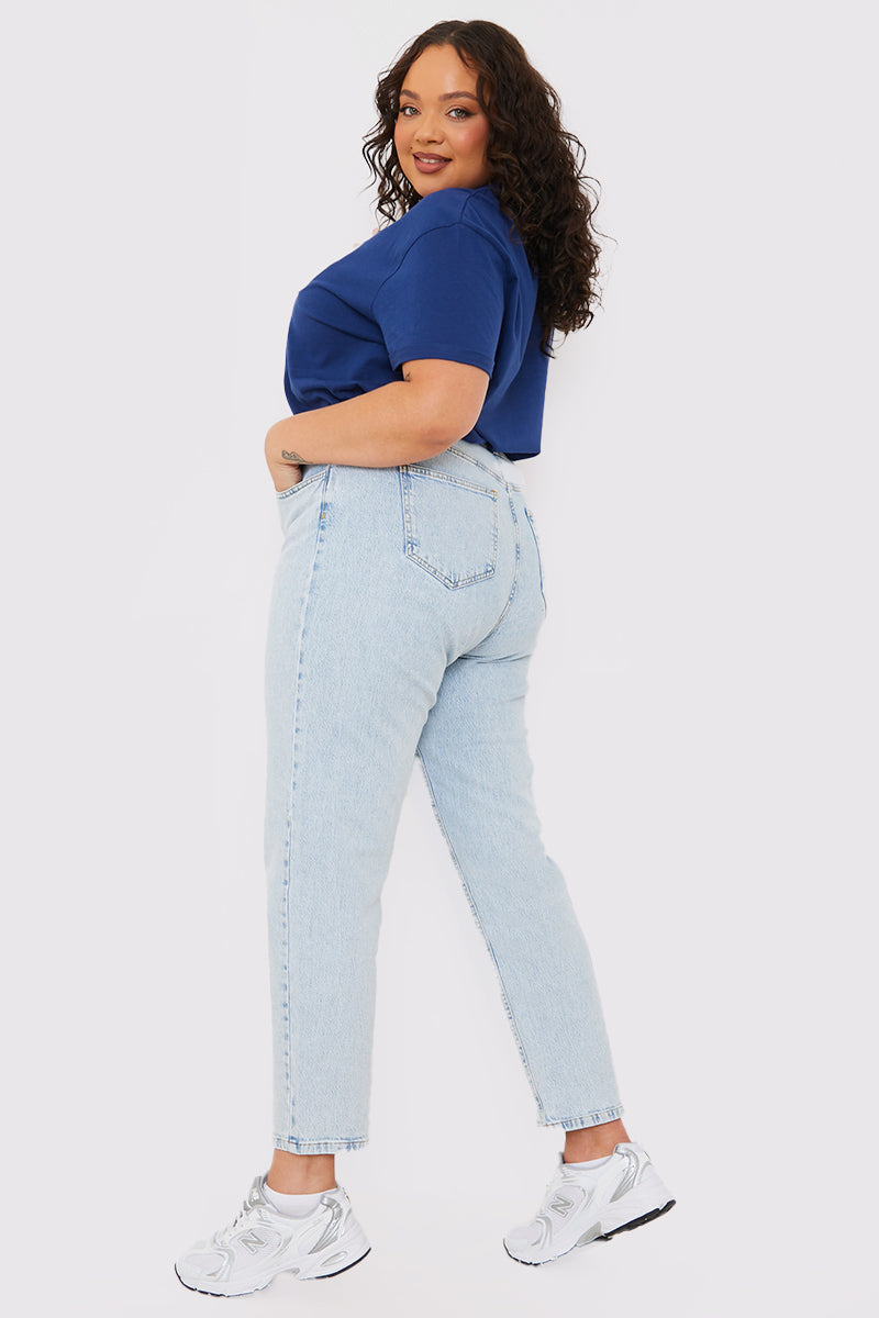 Bleach Wash Mom Jean