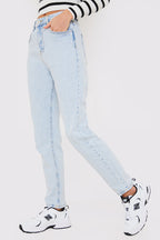 Bleach Wash Mom Jean