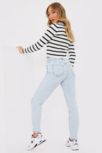 Bleach Wash Mom Jean