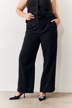 Black Tailored Wide Leg Trouser