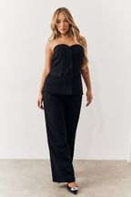 Black Tailored Wide Leg Trouser
