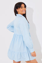Broderie Tiered Shirt Dress