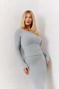 Fluffy Rib Co-Ord Knitted Jumper